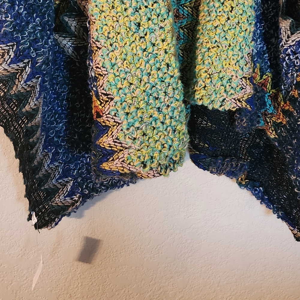 🍂Multicolor Zigzag Women's Poncho - Picture 6 of 7